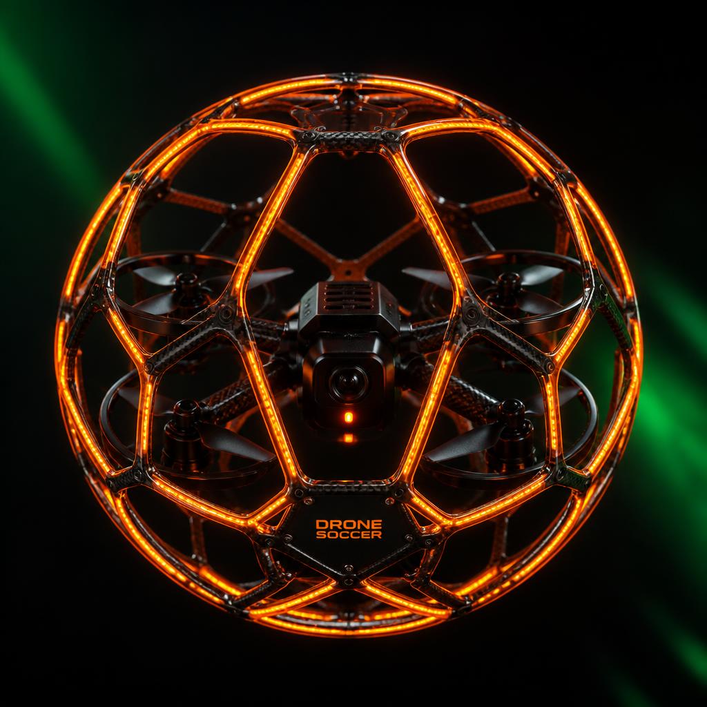 Drone soccer ball close-up